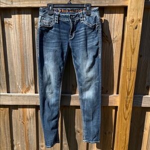 Rock revival Betty easy skinny size 29/30 open back pockets Blue Jeans # 04
